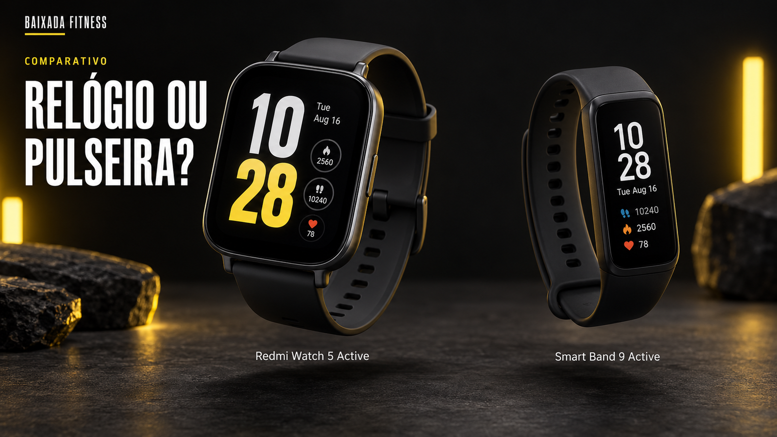 Leia mais sobre o artigo Redmi Watch 5 Active x Smart Band 9 Active: comparativo para quem busca gastar até R$ 300